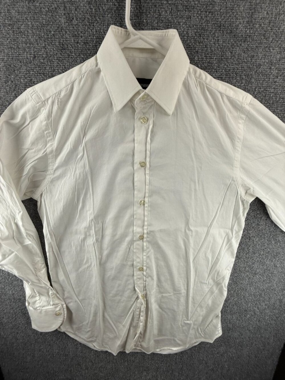 Armani Emporio Cotton 15 White Long Sleeve Men Solid Elegant Button Up **** Rip